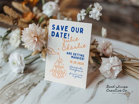 Wedding Save The Date Template Editable Hand Drawn Handwritten Save