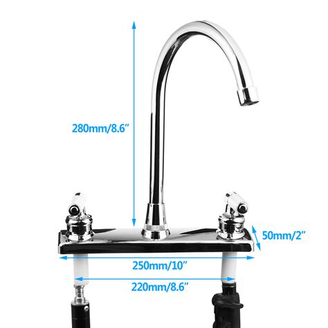Double Dual Handle Spout Hot Cold Basin Sink Mixer Water Tap Kitchen Faucet Alexnld