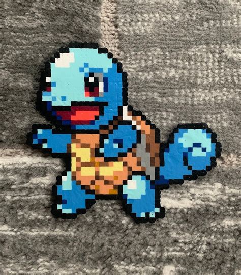 Pok Mon Squirtle Perler Bead Art Etsy Uk