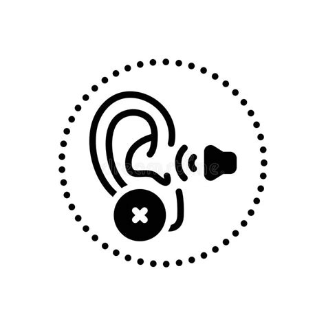 Black Solid Icon For Deaf Unhearing And Deafened Stock Illustration