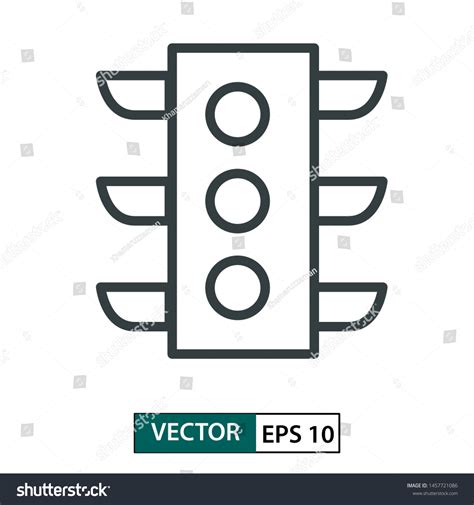 Trafic Light Flat Icon Vector Line Stock Vector Royalty Free 1457721086