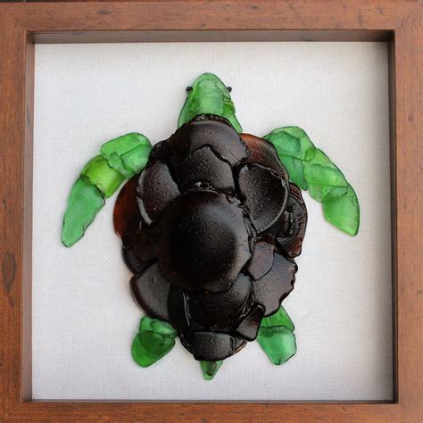 Sea Glass Tortoise Sea Glass Art Projects Sea Glass Art Diy Sea