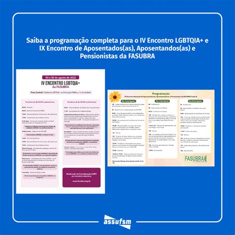 FASUBRA Informa Confira a programação completa do IV Encontro LGBTQIA