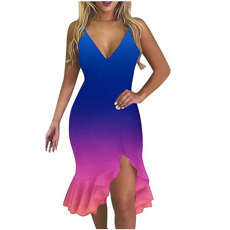 Cobkk Womens Dresses For Wedding Guest Clearance Women V Neck