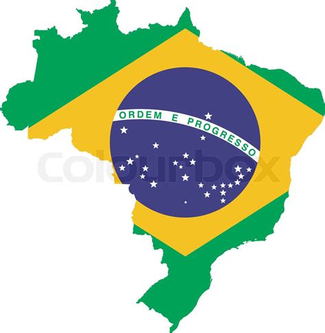 Brasilien Karte Und Flagge Stock Vektor Colourbox