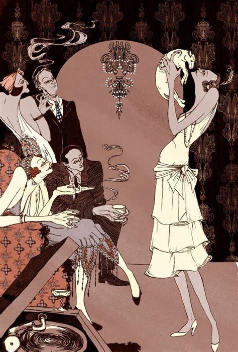 Gatsby Ilustración Art Deco Ilustración Clásica Arte De Ilustración