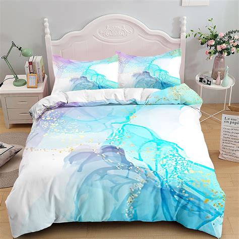 Pink Marbling 3d Digital Printing Bedding Set Queen Duvet Cover Set 3d