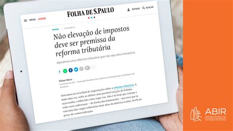 Folha De S O Paulo Publica Artigo Do Presidente Da Abir Victor Bicca