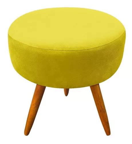 Puff Redonda Con Patas D Rossi Berlim Amarillo Mercadolibre