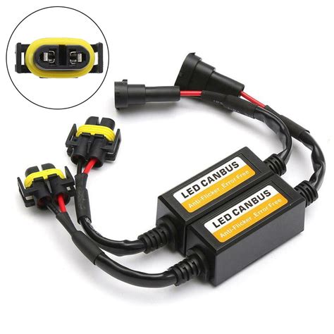 2X LED H11 Headlight Canbus Error Free Anti Flicker Resistor Canceller