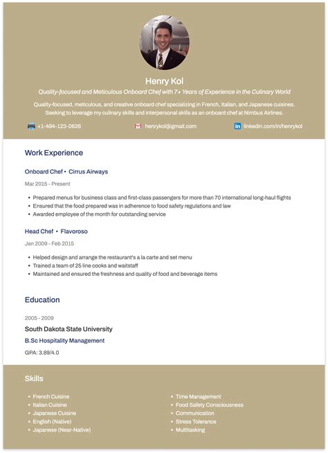 cabin crew resume  examples  tips cake
