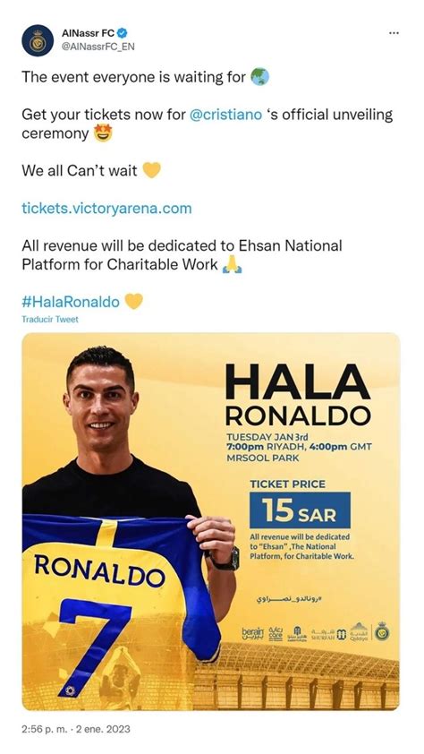 La Presentación De Cr7 En El Al Nassr Será Ante Más De 25 Mil Personas