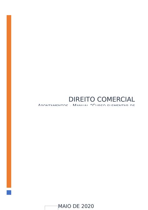 Direito Comercial Apontamentos Maio De Direito Comercial