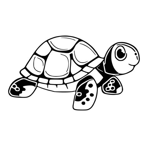 Vector black silhouette of a turtle isolated on a white background ...