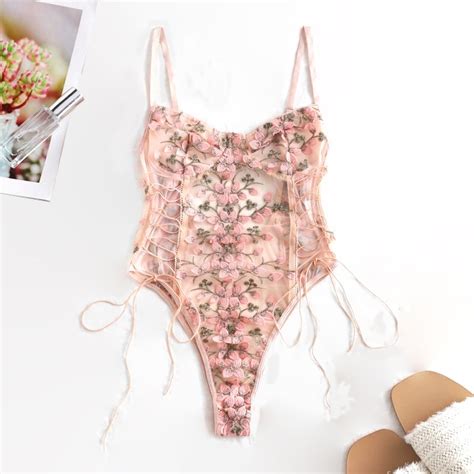 Frauen Teddy Dessous Sexy Unterw Sche Erotische Korsett Spitze Mesh