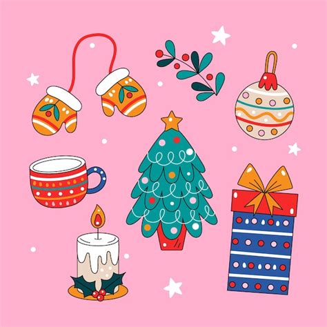 Free Vector Hand Drawn Christmas Design Elements Collection