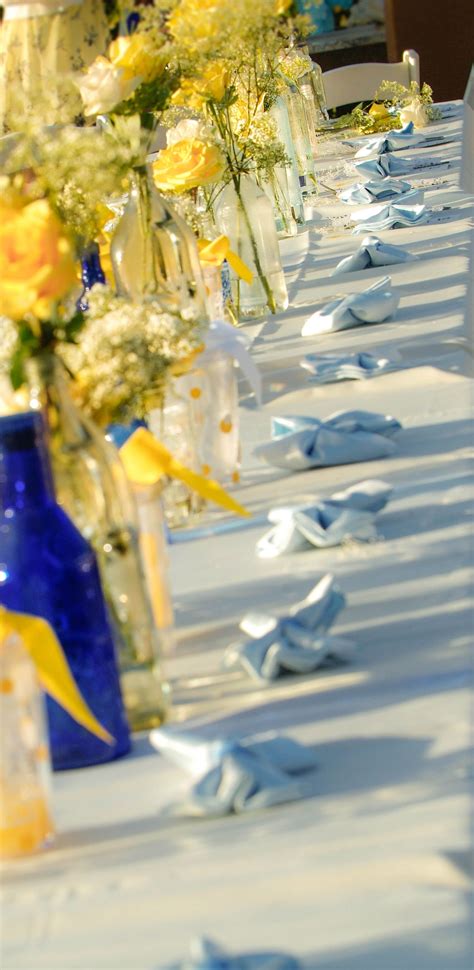 Blue And Yellow Wedding Centerpieces