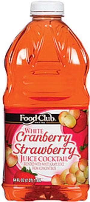 Food Club White Cranberry Strawberry Juice Cocktail 64 Oz Nutrition