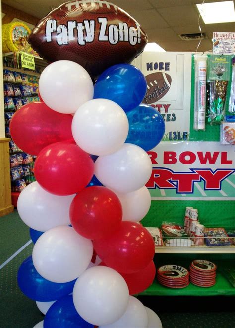 Super Bowl Theme Balloon Column With Party Zone Topper Party Rentals