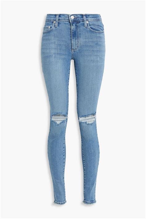 NOBODY DENIM Cult distressed high-rise skinny jeans | THE OUTNET