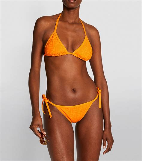 Fendi Orange Ff Triangle Bikini Harrods Uk