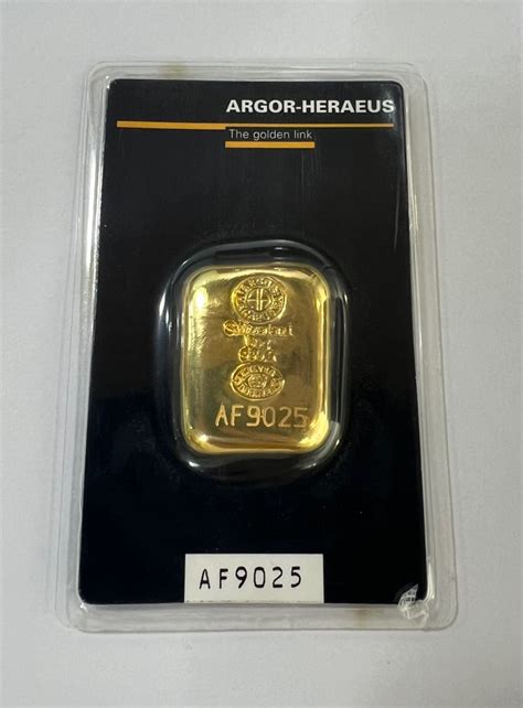 50 Gram Argor Heraeus Swiss Cast Gold Bullion Bar Hobbies Toys