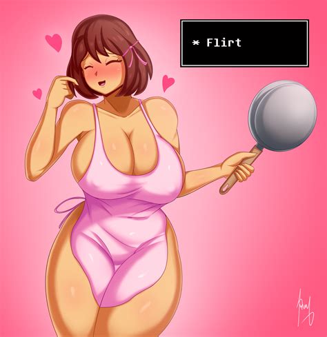 Rule 34 1girls 2d Apron Big Breasts Blush Breasts Cleavage Female Female Frisk Female Only