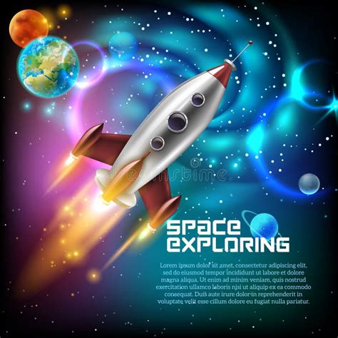 Póster De Presentación De La Línea De Tiempo De Exploración Espacial Ilustración Del Vector