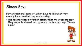 Simon Says by Fiona's Classroom | Teachers Pay Teachers