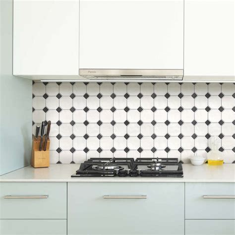 3d White And Black Geometric Peel And Stick Wall Tile Commomy