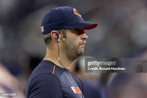 An Injured Jay Cutler Of The Chicago Bears Looks On From The Sideline