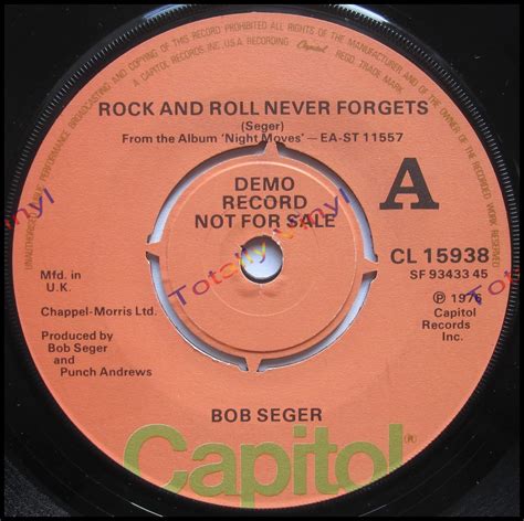 Totally Vinyl Records Seger Bob Rock And Roll Never Forgets Ship Of Fools 7 Inch