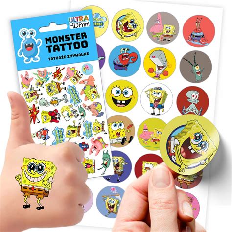 Mega Zestaw Naklejki Tatua E Spongebob Kanciastopo Sklepy