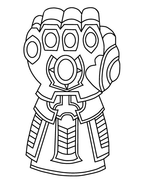 Drawn Infinity Gauntlet Coloring Page