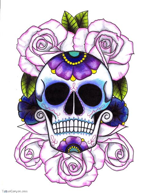 Realistic Sugar Skull Tat Very Realistic Sugar Skull Tattoo Depicting A