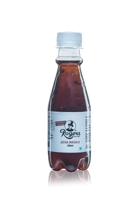 Soft Drink Brown 200 ML Rogers Jeera Masala Soda Liquid Packaging