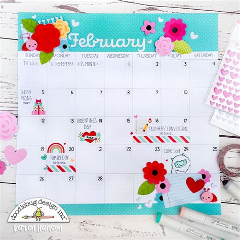 Doodlebug Design Inc Blog: DAY TO DAY FEBRUARY CALENDAR | with Karen