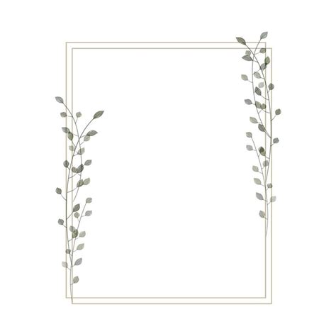 Rectangular frame in rustic, minimalistic and watercolor style ...