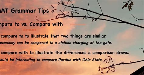GMAT Grammar: Compare to vs. Compare with 