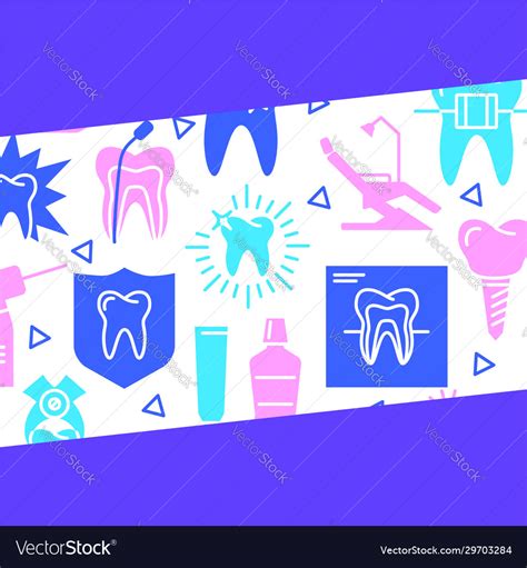 Dental Clinic Banner Template In Flat Style Vector Image