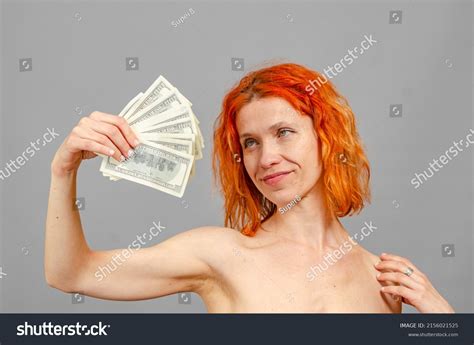 Naked Woman Money Red Hair Blue Stock Photo Shutterstock