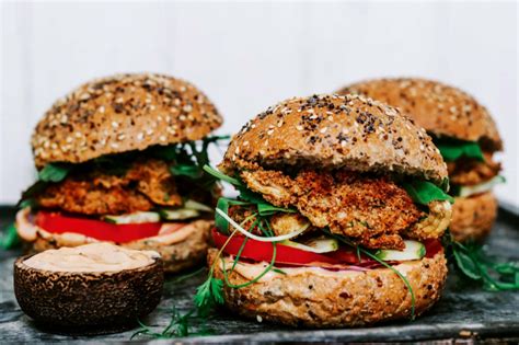 Crumbed Oyster Mushroom Vegan Burger Recipe