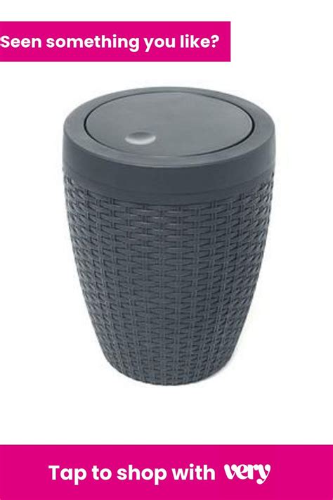 Litre Faux Rattan Bathroom Bin With Swing Lid Bathroom Bin Rattan