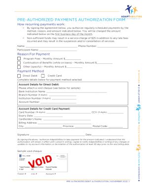 Fillable Online Recurring Payment Authorization Form Bagel Fax Email