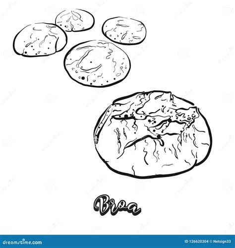 Bosquejo Dibujado Mano Del Pan De Broa Ilustración Del Vector