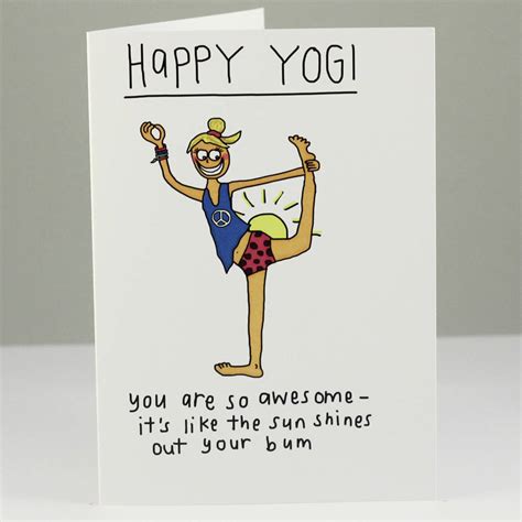 Happy Yogi Greeting Card By Indieberries