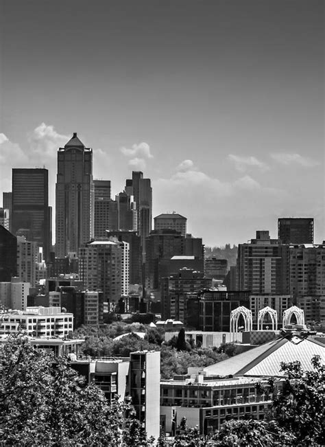 Seattle Skyline Middle Triptych Photograph By TK Goforth Fine Art America