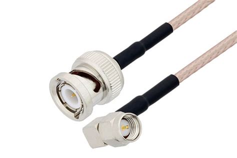 SMA Male Right Angle To BNC Male Cable 24 Inch Length Using RG316 Coax