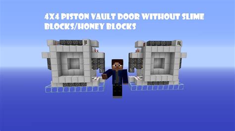 How To Build A 4x4 Piston Vault Door Without Slime Blockshoney Blocks