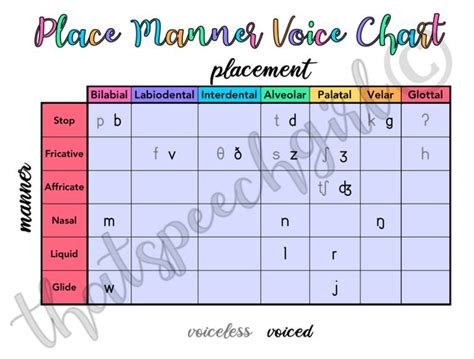 Place Manner Voice Chart: A Visual Reference of Charts | Chart Master